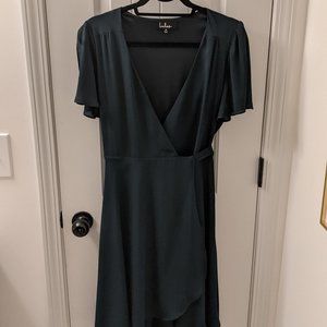 Rise to the Occasion Emerald Green Midi Wrap Dress